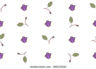 Seamless pattern with abstract roses on white background