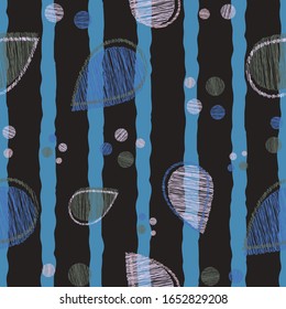 Seamless pattern abstract scribbled shapes striped linear repeat endless cover texture for textile, clothing, wrapping paper, curtains, carpet, wallpapers, fashion fabric print