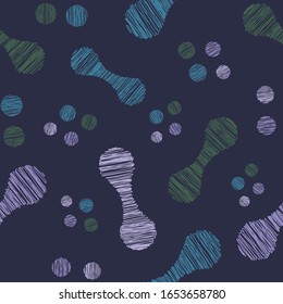 Formas y puntos inusuales, abstractos y sin inmueble, repiten una textura de fondo infinita para textiles, papel para envolver, ropa, alfombras, papeles pintados, cortinas, estampados de tela de moda