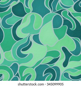 seamless pattern with abstract sea waves ornament over paper texture. vector fashion background design