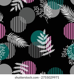 Seamless pattern abstract shape background with spots and dots. Hand drawing doodle, minimal elements in trendy colors. Digital vector art illustration. Wallpaper for print, design and decoration
