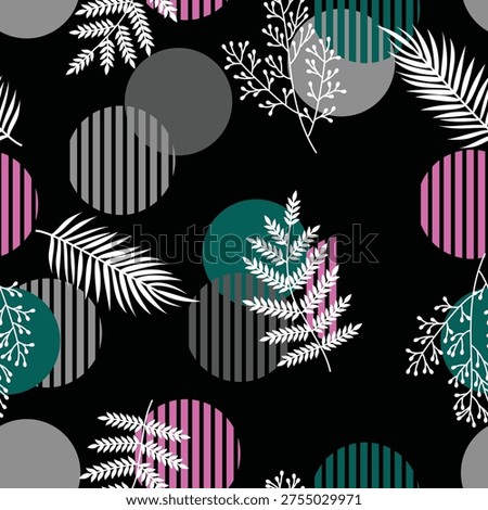 Seamless pattern abstract shape background with spots and dots. Hand drawing doodle, minimal elements in trendy colors. Digital vector art illustration. Wallpaper for print, design and decoration