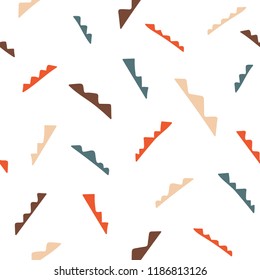 Seamless pattern of abstract shape. Retro color on white background. Great for paper,wrap,t-shirt,textile, poster, card, scrapbooking, birthday and party invitation, wallpaper or background.