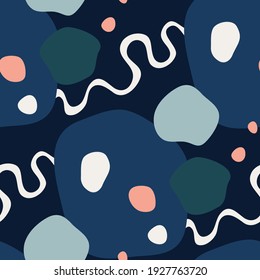 Seamless pattern with abstract shapes