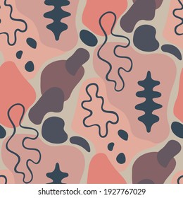 Seamless pattern with abstract shapes