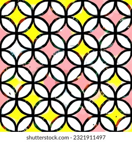 seamless pattern abstract shapes background illustration pink yellow art ornament image colorful endless repeating eps vector