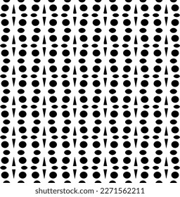  Seamless pattern with  abstract shapes. Black and white geometric  wallpaper. Repeating pattern for decor, textile and fabric.Abstraction art.