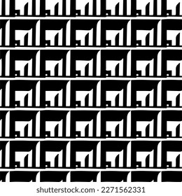  Patrón sin brillo con formas abstractas. Papel de pared geométrico en blanco y negro. Patrón repetitivo de decoración, textil y de tela.Arte abstracto.