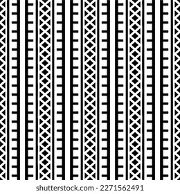 Seamless pattern with  abstract shapes. Black and white geometric  wallpaper. Repeating pattern for decor, textile and fabric.Abstraction art.