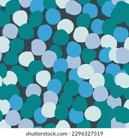 Seamless pattern with abstract shapes in blue and green. Colorful vector illustration.