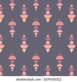 Seamless pattern with abstract shapes. Boho style. Vector illustration.