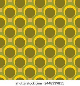 Nahtloses Muster mit abstrakten Formen, Kreisen. Retro-Farbe. Vektorillustration.