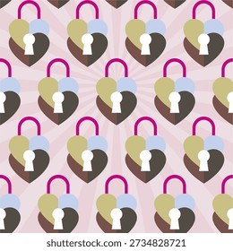 seamless pattern with abstract shapes A collection of hearts of various sizes. Soft pink hue background. Hand drawn heart doodles with wings. Seamless pattern. Cute flying symbol Cupid. Love concept and St. Valentine's Day. eps 10