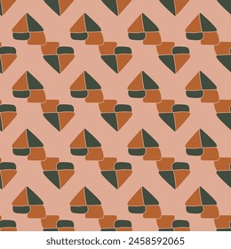Seamless pattern with abstract shapes. Decorative trendy background in minimalist style. Vector Illustration.