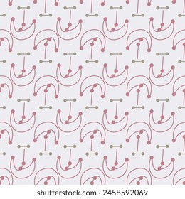 Seamless pattern with abstract shapes. Decorative trendy background in minimalist style. Vector Illustration.