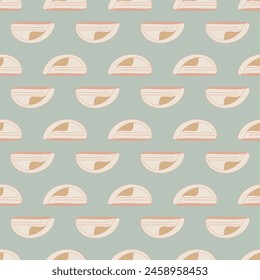 Nahtloses Muster mit abstrakten Formen. Dekorativer trendiger Hintergrund im minimalistischen Stil. Vektorillustration.