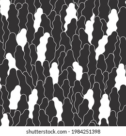 Seamless pattern with abstract shapes, doodle vector illustration