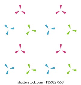 Seamless pattern with abstract shapes. Elegant minimalist texture in blue, green and pink color over white background
