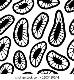 Seamless pattern with abstract shapes. Hand drawn doodle texture designs for backgrounds. For modern and original textile, wrapping paper, wall art design