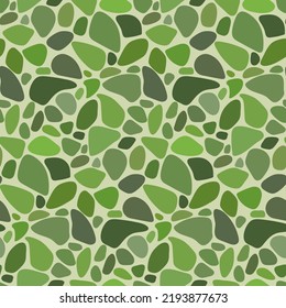 Seamless pattern with abstract shapes. Hand-drawn simple green shapes. Abstract modern vector illustration. The texture of the stamp.