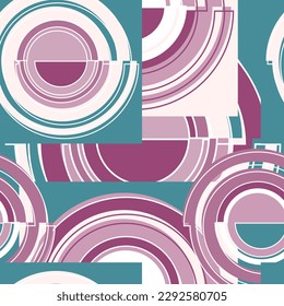Seamless pattern with abstract shapes. Lilac-blue palette. Vector illustration