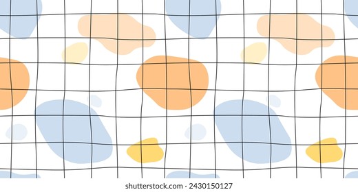 Patrón sin fisuras con formas abstractas, líneas, cuadrícula de cuadrados. Gráficos vectoriales.