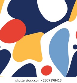 Patrón sin brillo con formas abstractas en estilo memphis. Ilustración vectorial. plantilla de diseño de fondo