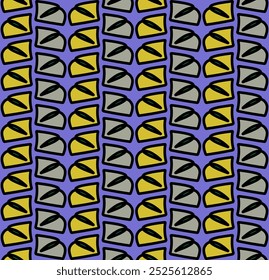 Seamless pattern with abstract shapes on violet background. Vector illustration for fabric textile, wallpaper design.