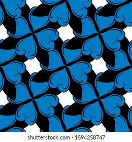 Seamless pattern with abstract shapes. The ornament. Abstract texture designs can be used for backgrounds, motifs, textile, wallpapers, fabrics, gift wrapping, templates. Vector illustration.
