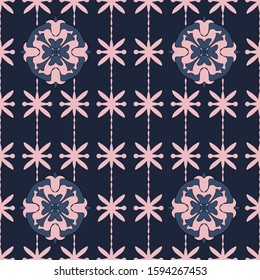 Seamless pattern with abstract shapes. The ornament. Abstract texture designs can be used for backgrounds, motifs, textile, wallpapers, fabrics, gift wrapping, templates. Vector illustration.