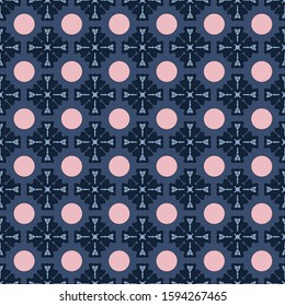Seamless pattern with abstract shapes. The ornament. Abstract texture designs can be used for backgrounds, motifs, textile, wallpapers, fabrics, gift wrapping, templates. Vector illustration.