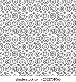 Seamless pattern, abstract shapes. Ovals and circles. Vector geometric background. 