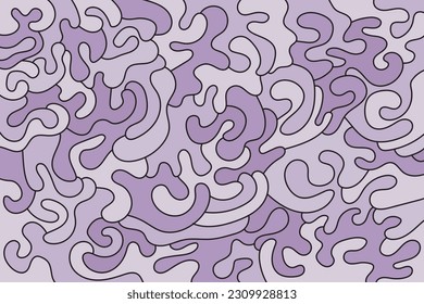 Nahtloses Muster abstrakter Formen in violetten Farben. Vektorgrafik.