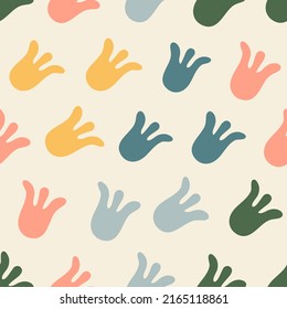 Seamless pattern with abstract shapes. Simple colored doodles 
