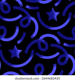 seamless pattern of abstract shapes with texture on a black background. abstract dark and mysterious background for wallpaper, textiles. stock vector illustration. EPS 10.