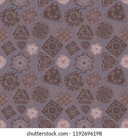 seamless pattern with abstract shapes. the theme of the east and the ethnics. It can be used for backgrounds, websites, brochures, postcards, etc.