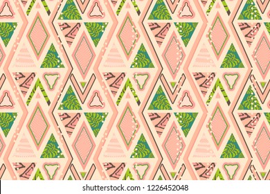 seamless pattern with abstract shapes. the theme of africa 
