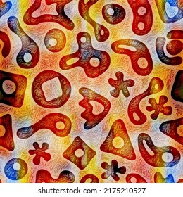 Seamless pattern, abstract shapes. Vector background. 