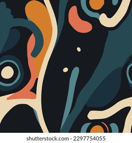 Seamless pattern with abstract shapes. Vector illustration for your design. decorative elements wallpaper