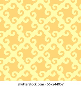 Seamless pattern with abstract shapes. Yellow background