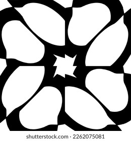  Seamless pattern with  abstract shapes,Black and white color. Repeating pattern for decor, textile and fabric.