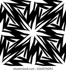  Seamless pattern with  abstract shapes,Black and white color. Repeating pattern for decor, textile and fabric.