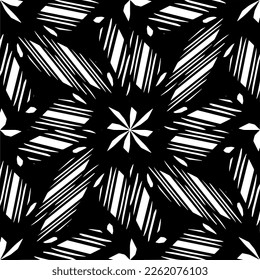  Patrón sin brillo con formas abstractas,Color negro y blanco. Patrón repetitivo de decoración, textil y de tela.