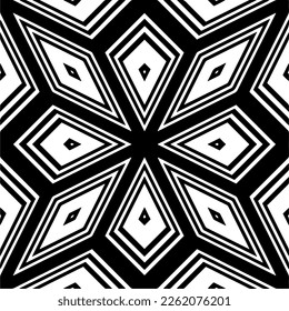  Seamless pattern with  abstract shapes,Black and white color. Repeating pattern for decor, textile and fabric.