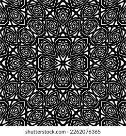  Patrón sin brillo con formas abstractas,Color negro y blanco. Patrón repetitivo de decoración, textil y de tela.