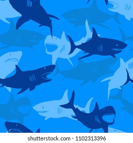 Seamless pattern with abstract shark symbols, design elements. Can be used for invitations, greeting cards, scrapbooking, textile print, gift wrap, manufacturing.