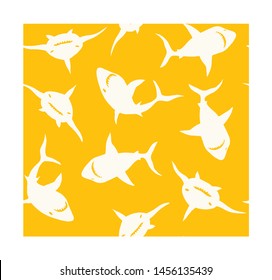 Seamless pattern with abstract shark symbols, design elements. Can be used for invitations, greeting cards, scrapbooking, textile print, gift wrap, manufacturing.