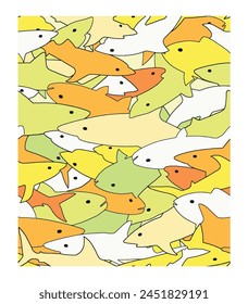 Seamless pattern with abstract shark symbols, design elements. Can be used for invitations, greeting cards, scrapbooking, textile printing, gift wrap, manufacturing