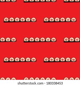 seamless pattern with abstract sign of  sushi