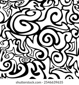 Nahtloses Muster mit abstrakten Silhouette organischen weißen Formen. Flacher Hintergrund, minimalistischer Boho-Stil. Wellenförmige, flüssigkeitsverzerrte Formen, Vektorgrafik